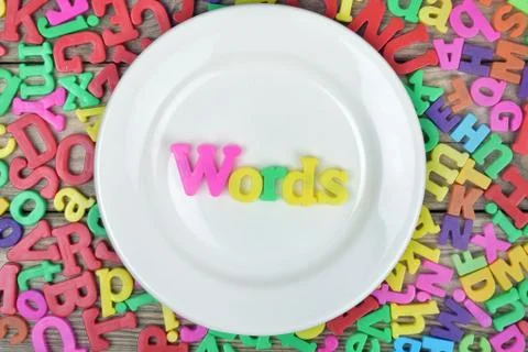 Words on plate Photos