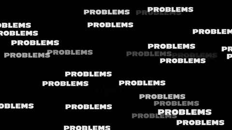 Words "Problems" emerging from black background Stock Footage 161112292