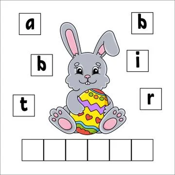 Words puzzle. Education developing worksheet. Learning game for kids. Activit Stock Illustration