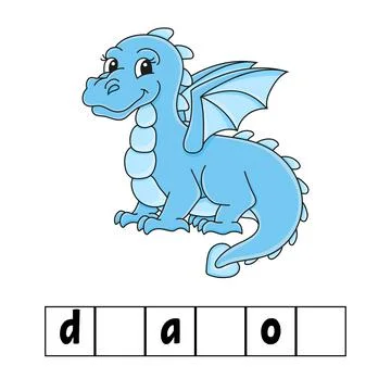 Words puzzle. Education worksheet. Learning game for kids. Color activity pag Stock Illustration