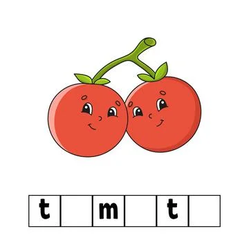 Words puzzle. Education worksheet. Learning game for kids. Color activity pag Stock Illustration