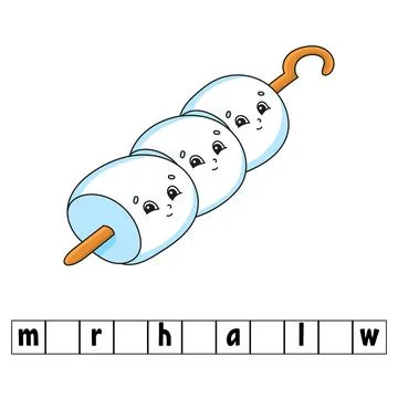 Words puzzle. Education worksheet. Learning game for kids. Color activity pag Stock Illustration