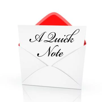 The words a quick note on a card 스톡 일러스트