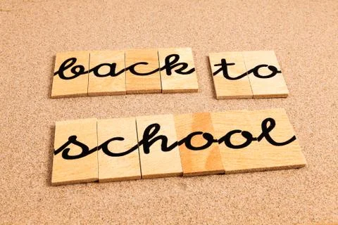 Words on sand Back to School Stock Photos