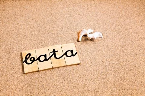 Words on sand from Bata Stock Photos