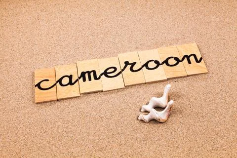Words on sand Cameroon Stock Photos