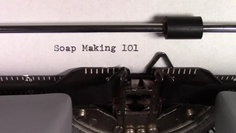 The words "Soap Making 101 " being typed on a typewriter 스톡 동영상 122878739