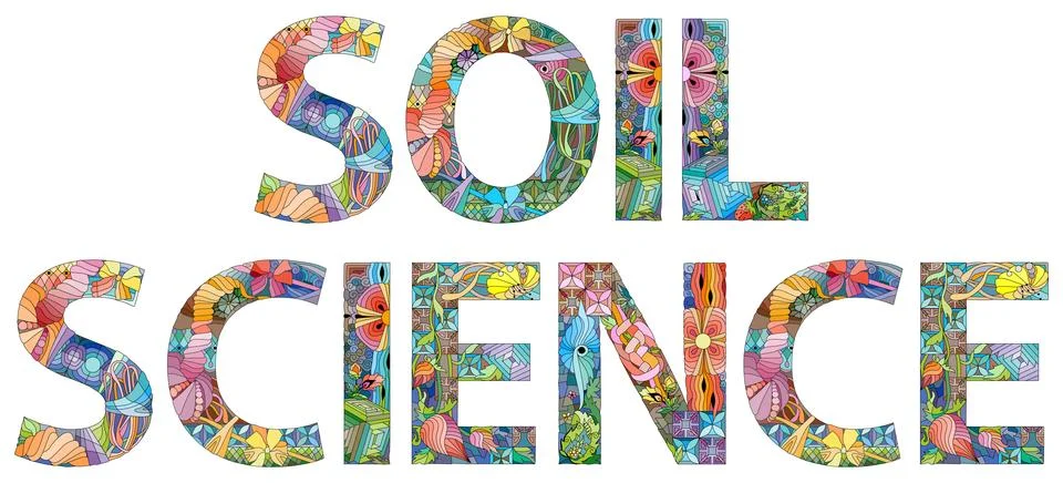 Words SOIL SCIENCE. Vector decorative zentangle object for any purpose Ilustración de archivo