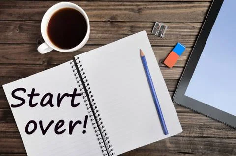 The words Start over Stock Photos