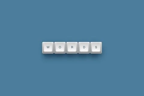 Words text on a 3d keyboard button with shadow, concept series 스톡 일러스트
