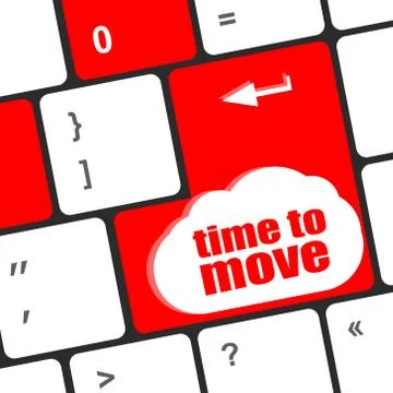 Words Time to move on keyboard key Stock Illustration
