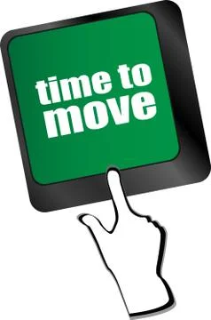 Words Time to move on keyboard key Stock Illustration