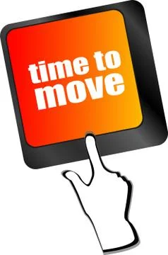 Words Time to move on keyboard key Stock Illustration
