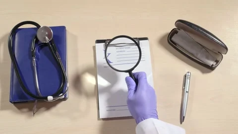 Words time to rest through magnifying glass 库存影片 237499371