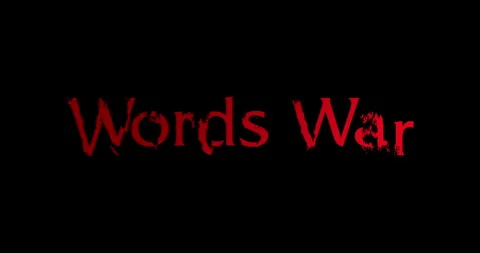 Words War Text Animation on Black Background 4K. Vidéo 273863988