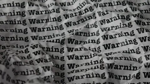 Words Warning Seamless print on paper. Stock Footage 312320965
