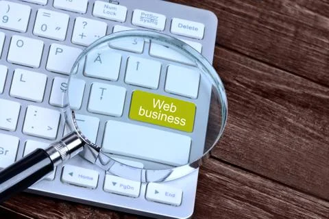 The words Web business on keyboard button Stock Photos