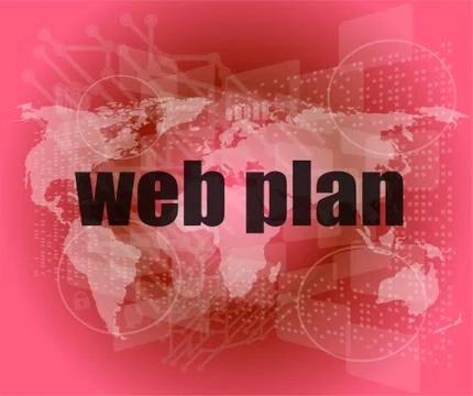 Words web plan on digital touch screen Stock Illustration