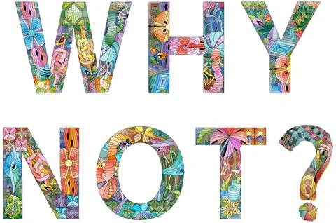 Words WHY NOT. Vector decorative zentangle object for any purpose Ilustración de archivo