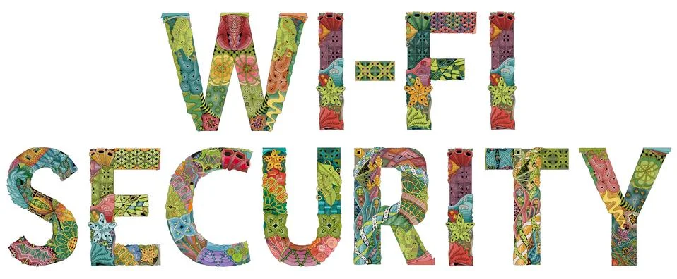 Words WI-FI SECURITY. Vector decorative zentangle object Illustrazione stock