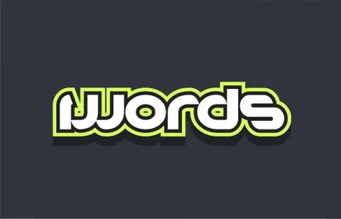 Words word text logo design green blue white Stock Illustration