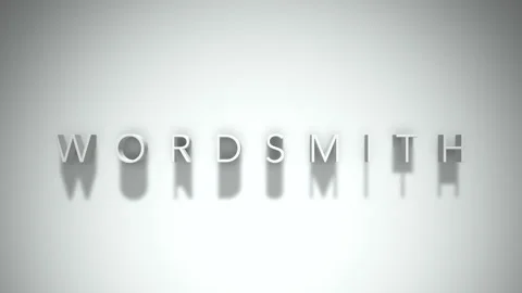 Wordsmith 3D title animation with shadows on a white background Stock Footage 297388136
