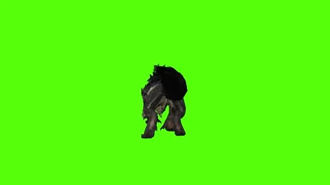 Worg Attack Green Screen Animation 4k Rendering Stock Footage 296209040