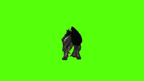 Worg Attack Green Screen Animation 4k Rendering Stock Footage 296209049