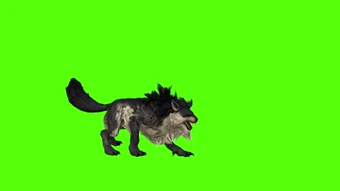 Worg Attack Green Screen Animation 4k Rendering Stock Footage 296209081