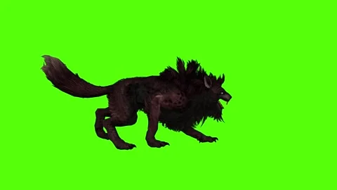 Worg Attack Green Screen Animation 4k Rendering Video stock 296209878