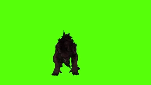 Worg Bite Green Screen Animation 4k Rendering Stock Footage 296209725
