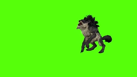 Worg Death Green Screen Animation 4k Rendering Stock Footage 296209124