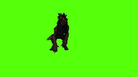 Worg Death Green Screen Animation 4k Rendering Stock Footage 296209705
