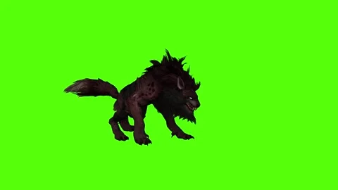 Worg Death Green Screen Animation 4k Rendering Stock Footage 296209727