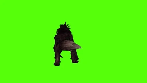 Worg Death Green Screen Animation 4k Rendering Stock Footage 296209729