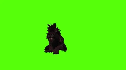 Worg Get up Green Screen Animation 4k Rendering Stock Footage 296209754