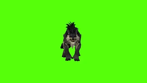 Worg Idle Green Screen Animation 4k Rendering Video stock 296209176