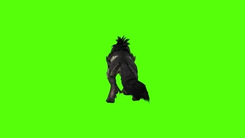 Worg Idle Green Screen Animation 4k Rendering Stock Footage 296209182