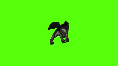 Worg Jump and Bite Green Screen Animation 4k Rendering Stock Footage 296209223
