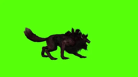 Worg Jump Attack Green Screen Animation 4k Rendering Stock Footage 296209795