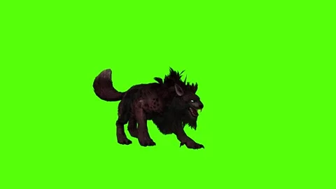 Worg Jump Attack Green Screen Animation 4k Rendering Video stock 296209801