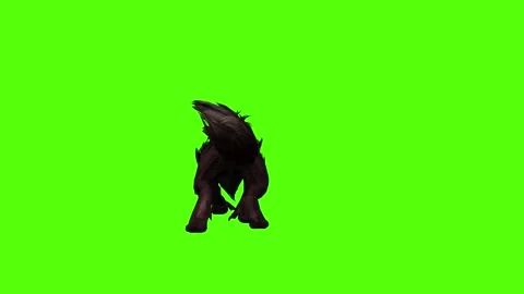 Worg Jump Attack Green Screen Animation 4k Rendering Stock Footage 296209802