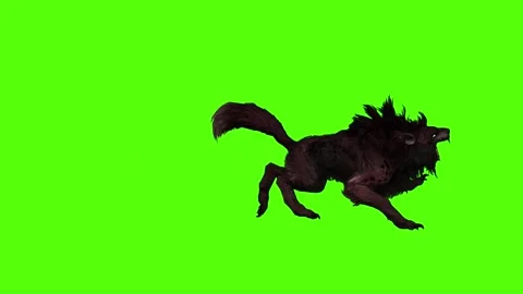 Worg Jump Bite Green Screen Animation 4k Rendering Video stock 296209824
