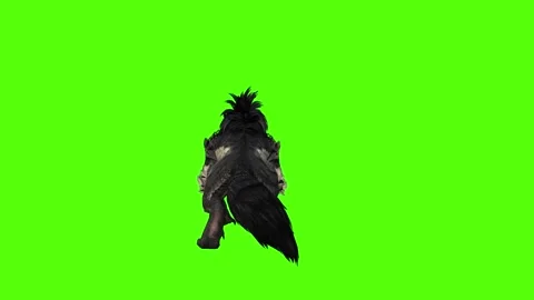 Worg Jump on Ground Green Screen Animation 4k Rendering Video stock 296209243