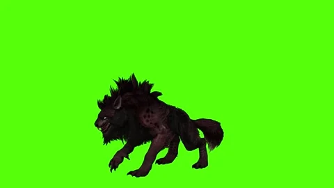 Worg Jump on Ground Green Screen Animation 4k Rendering Video stock 296210494