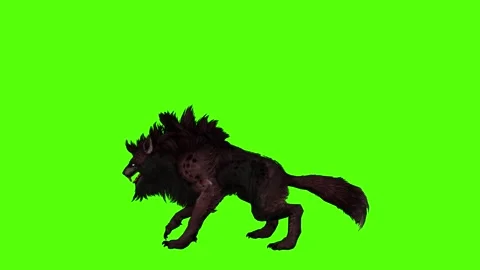 Worg Jump on Ground Green Screen Animation 4k Rendering Video stock 296210509
