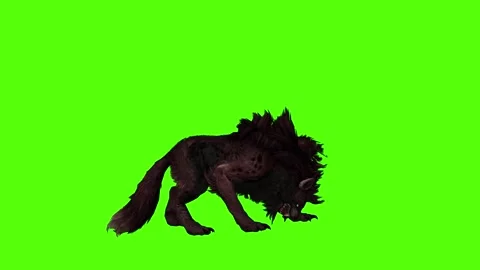 Worg Pass out Green Screen Animation 4k Rendering Video stock 296210506