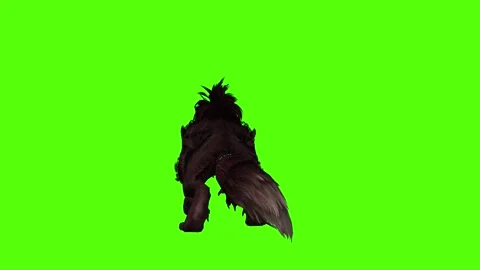 Worg Running Angry Green Screen Animation 4k Rendering Video stock 296210546