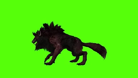 Worg Running Angry Green Screen Animation 4k Rendering Video stock 296210558