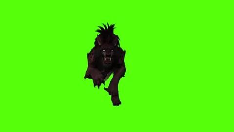 Worg Running Fast Green Screen Animation 4k Rendering Stock Footage 296210579
